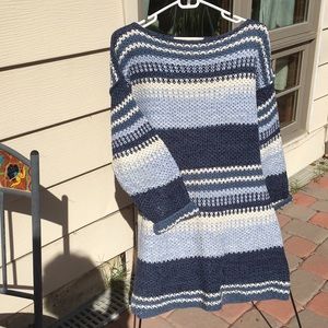 Blue Striped Long Sweater
